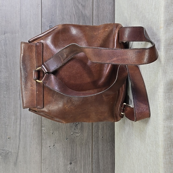 Bogner Brown Leather Backpack Travel Bag Handbag Tote - Picture 3 of 14